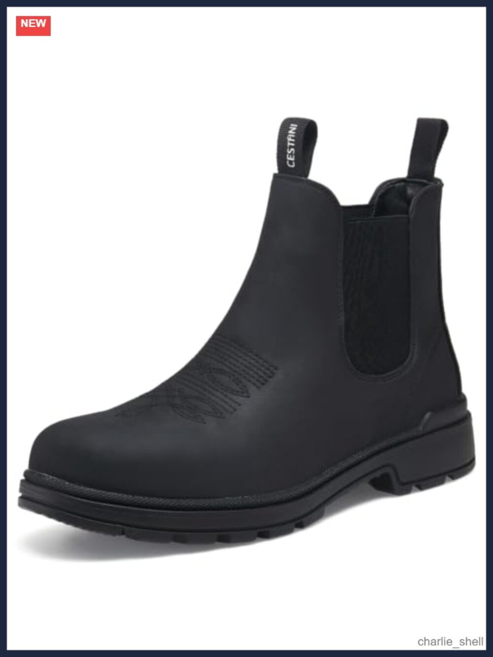 Chelsea Boots Men Slip-On Western Hiking Water-Resistant Leather Pull-On